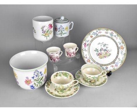 A Collection of Spode to Comprise Summer Palace Pot, Marlborough Sprays Pot, Summer Palace Lidded Two Handled Sugar Bowl and 