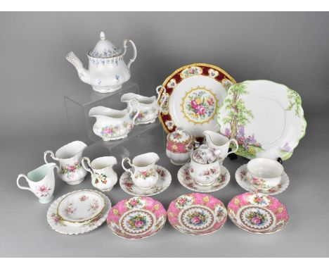 A Collection of Various Royal Albert to Comprise Lady Carlyle Saucers and Lidded Sugar, Lady Hamilton Plate, Greenwood Tree C
