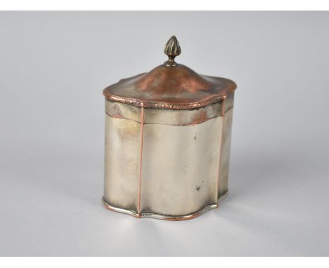 A 19th Century Sheffield Plated Tea Caddy with Hinged Lid, 10.5cms HIgh 