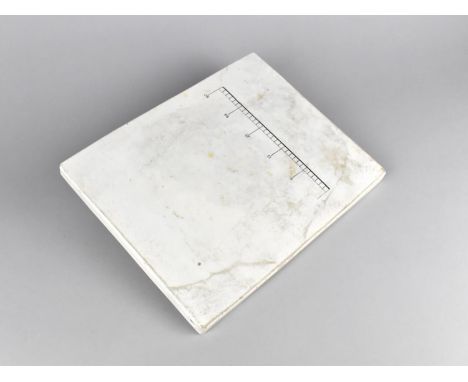 A Late 19th/Early 20th Century English Ceramic Glazed Rectangular Shop Counter Type Cheeseboard with Transfer Printed Scale, 