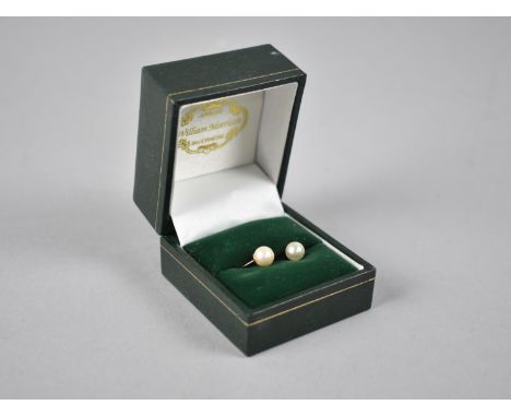 A Pair of 9ct Gold Mounted Faux Pearl Earrings, Pearl Diameter 6.2mm 