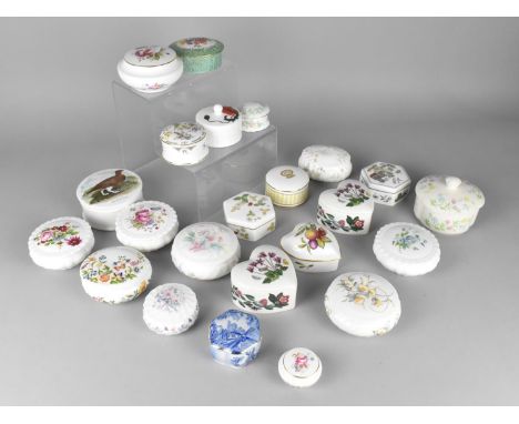 A Collection of Various Ceramic Lidded Boxes to Include Examples by Wedgwood, Portmeirion, Aynsley etc 