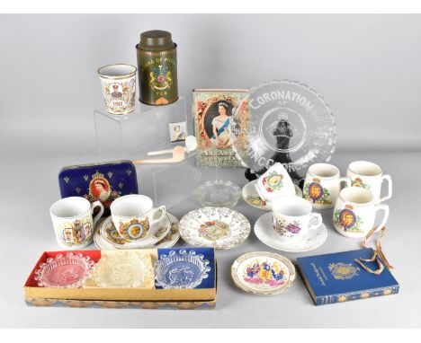 A Collection of Various Early and Mid 20th Century Commemorative Wares to Comprise 1911 Enamel Beaker, Queen Elizabeth II Tin