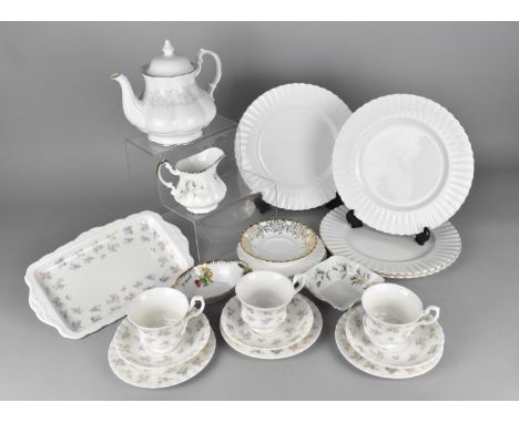 A Collection of Various Royal Albert China to Comprise Val D'or Plates, Cherish Cups, Saucers, Side Plates and a Tray, Teapot