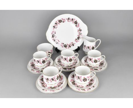 A Paragon Michelle Pattern Service to Comprise Five Cups, Five Saucers, Milk Jug, Sugar Bowl and a Cake Plate 
