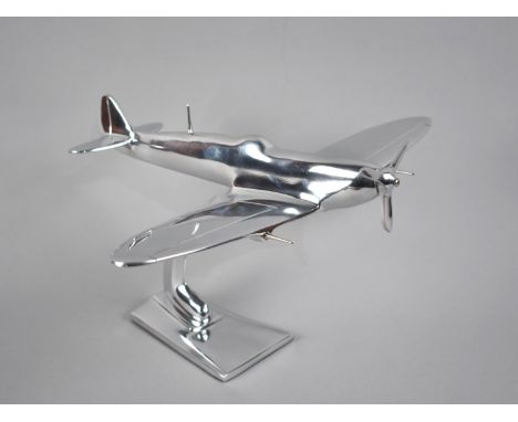 A Modern Polished Aluminium Model of a Spitfire, 29.5cms Long, Plus VAT 