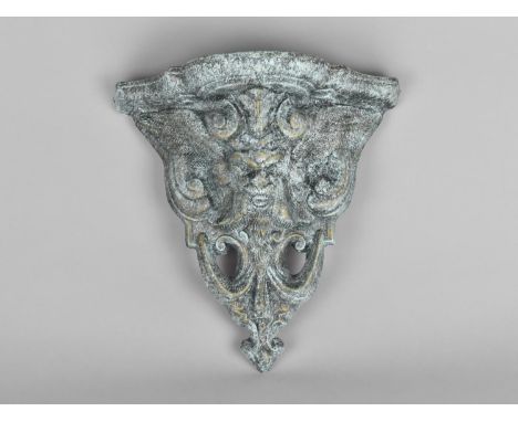 A Modern Cast Terracotta Wall Hanging Mask Head Planter, 28cms High 