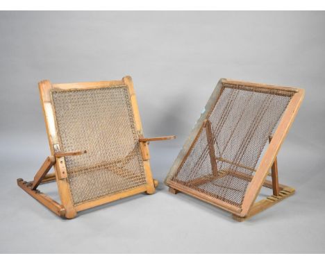 Two Vintage Adjustable Bed Backrests 