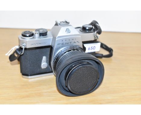 A Pentax Spotmatic SPII camera with SMC Takamar 1:1,4 50mm lens.
Condition Report - Good clean condition, lens clear.