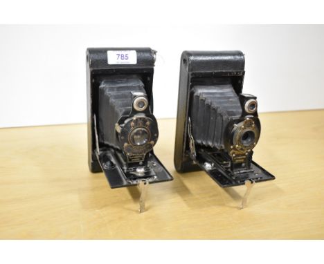 Two early 20th century Kodak No2 Autographic Brownie folding cameras