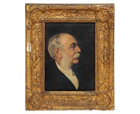 Property of a Gentleman. &nbsp;Arnold G. Mountfort (1843 - 1942) A portrait of Albert I. Boss Oil on canvas In a carved giltw