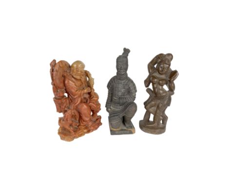 To be sold without reserve. Property of a Lady. Chinese, 19th Century, A soapstone statue of a man in traditional dress, Mode