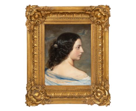 Property of a Lady. Attributed to Osman Hamdi Bey (1842 - 1910) A portrait of the artist's wife, Maria Hamdi Oil on canvas In