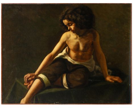 Property of a Gentleman. &nbsp;Continental 19th Century A portrait of a young boy Oil on panel. Dimensions: (Panel) 30 in. (H