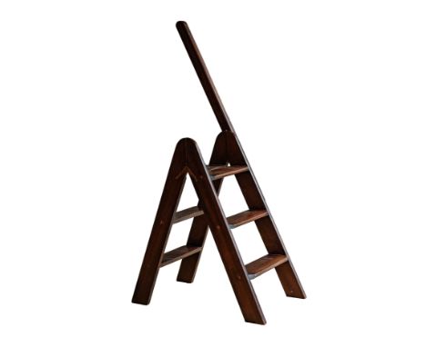 Property of a Gentleman. Library step ladder Wood. Dimensions: 48.75 in. (H) x 26.75 in. (W)