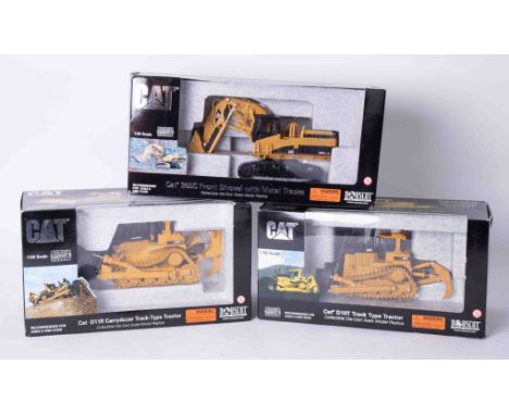 CAT D11R Carry dozer Track-Type Tractor 1:50 scale, CAT D10T Track-Type Tractor 1:50 scale, CAT 365C Front Shovel with Metal 