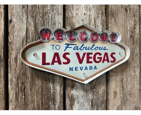 Large metal industrial style light up Las Vegas sign / Location: Preston, PR3 (full details given to successful bidders)