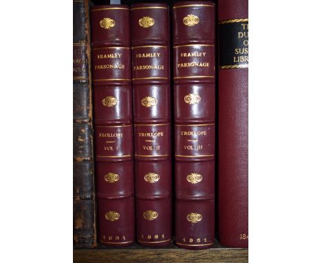 TROLLOPE (Anthony):&nbsp;'Framley Parsonage..': London, Smith, Elder &amp; Co, 1861. First Edition. 3 vols, 8vo, recent burgu