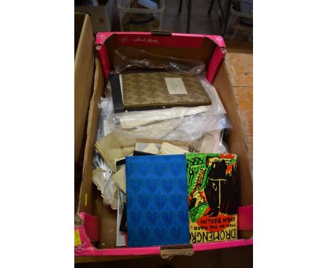 MIXED EPHEMERA:&nbsp;a quantity in tray, mixed ephemera with documents, letters, autographs, posters, brochures, manuscript i