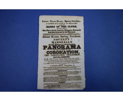 CORONATION PANORAMA:&nbsp;'Great Room, Spring Gardens. Novelty! Marshall's Grand Historical Peristrephic Panorama of the Cere