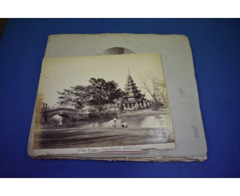 PHOTOGRAPHY: INDIA/ADEN: a group of 19thc albumen print photographs, most mounted on album leaves, some loose, various sizes 