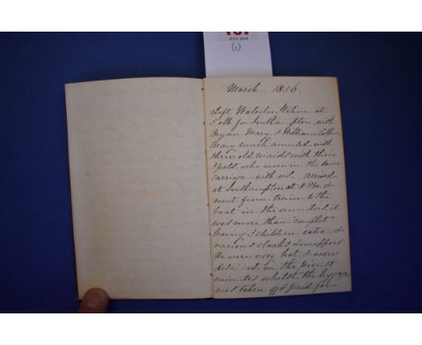 MANUSCRIPT DIARY:&nbsp;small but interesting manuscript diary, 1840-1850s period, including tours of Kent taking in Tunbridge