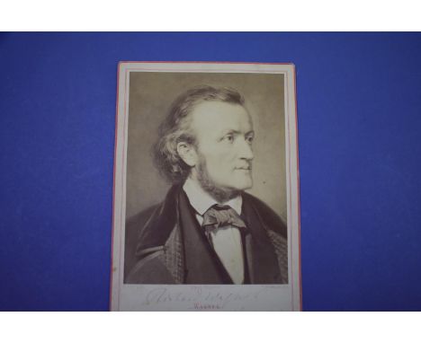 WAGNER (Richard, composer):&nbsp;cabinet card portrait of Wagner from painting of the same, border and publisher's details pr