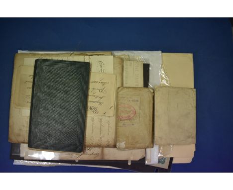 MISCELLANEOUS EPHEMERA:&nbsp;a packet, approx 45+ items, printed and manuscript, mainly 19thc to include Boston Fire Departme