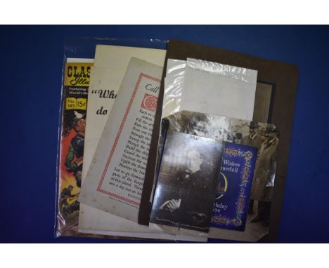 CHURCHILL (Sir Winston):&nbsp;small group of 10 items relating to Winston Churchill, including an early photographic portrait