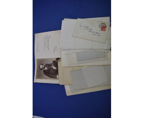 CAINE (Hall): original albumen print photograph of Victorian writer Hall Caine, affixed to 8vo leaf, manuscript dedication to