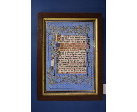 ILLUMINATED MANUSCRIPT:&nbsp;TENNYSON (Alfred Lord): attractive 19th century illuminated verse from Tennyson's Enid: 19 lines