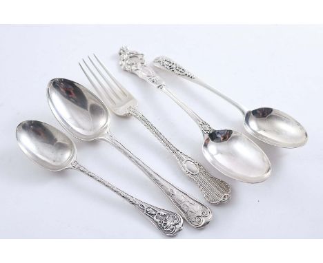 A VICTORIAN CANOVA PATTERN DESSERT SPOON by George Adams, London 1860, a Victorian Elizabethan pattern dessert spoon & tea sp