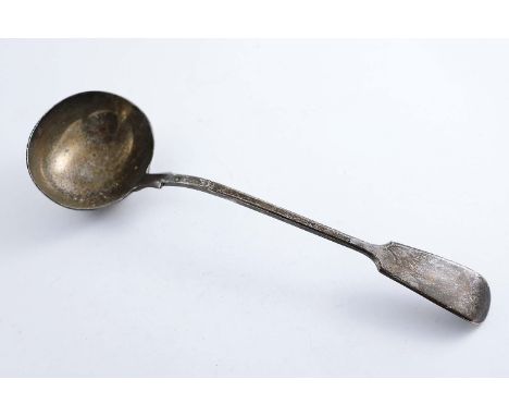 A VICTORIAN FIDDLE PATTERN SOUP LADLE by George Adams, London 1874;  13.25"  (33.5 cms) long;  9.25 oz