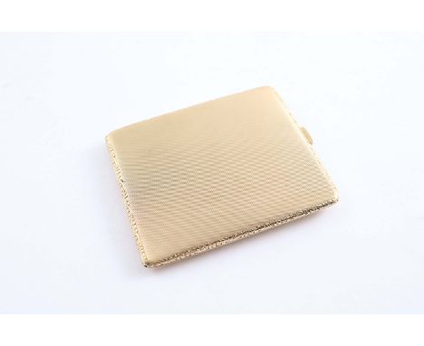 A 9 CT. GOLD ENGINE-TURNED CIGARETTE CASE with engraved borders (contained in a box), by C.S. Green & Co., Birmingham 1933;  