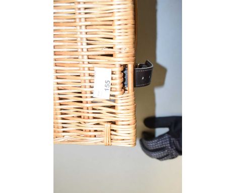 A wicker picnic hamper together with a quantity of Aynsley floral decorated tea wares