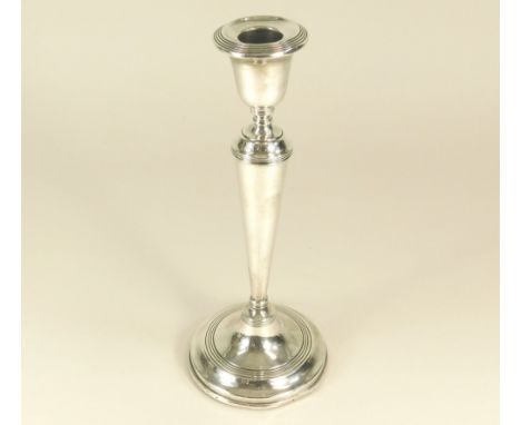 SILVER CANDLESTICK. A silver candlestick. Sheffield 1915. Height 28cm.