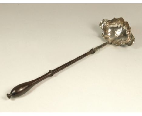 PUNCH LADLE. A Georgian punch ladle with turned wooden handle.