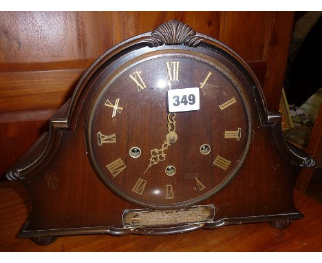 Large Westminster chiming mantle clock with presentation plaque