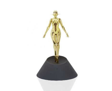 Hajime Sorayama (Japanese 1947-), Sexy Robot Floating (Gold)', 2020, PVC, gold plated resin, alloy, and LED light, from an ed