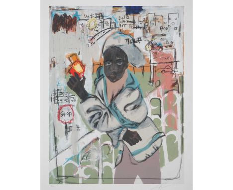 Jammie Holmes (American 1984-), 'Pop Gun', 2020, archival inkjet print on 290gsm paper, signed and numbered from an edition o