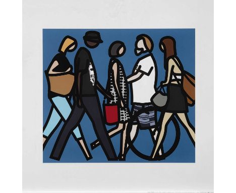 Julian Opie (British 1958-), 'Walking In Melbourne 1', 2018, digital print in colours on wove paper, from an unknown edition 