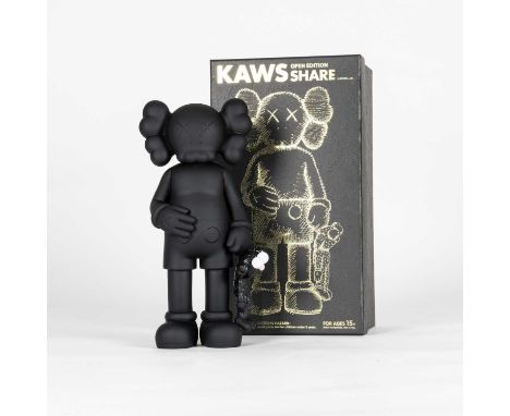 Kaws (American 1974-), 'Share (Black)', 2020, painted cast vinyl figure, stamped to the underside of the feet, manufactured b
