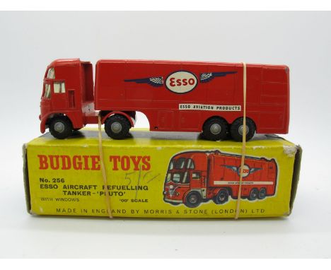 Budgie Toys No. 256 'Esso Aircraft Refueling Tanker Pluto', although good plus overall some areas of paint damage. Boxed one 