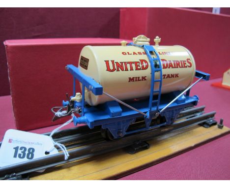 Pre War Hornby 'O' Gauge Milk Tank Wagon - 'United Dairies', restored to a very high standard. In reproduction box.