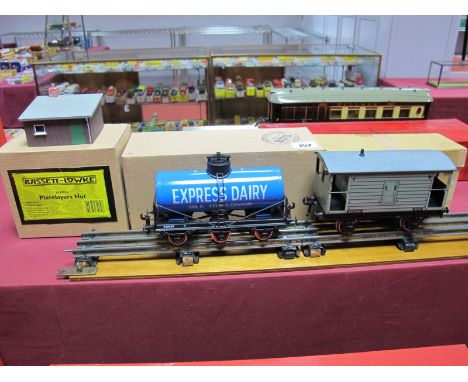 A Original Boxed Bassett-Lowke 'O' Gauge #1364/0 T.P. Goods Brake Van. A modern Bassett-Lowke 'O' Gauge BL99085 plate Layers 