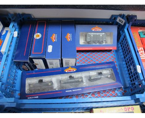 Eight 'OO' Scale Model Railway Four Wheel Wagons by Bachmann. All boxed (including one triple set).