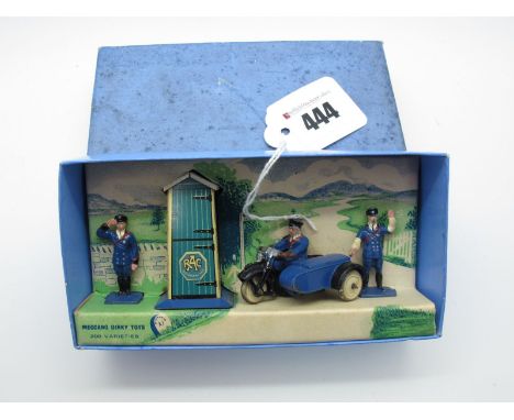 A Boxed Original Pre-War Dinky Gift Set #43 R.A.C. Hut, motor cycle patrol and guides. #43A, #43B, #43C and #43D. Blue box go