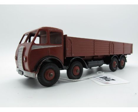 An Original Dinky #501 Foden Diesel Eight Wheel Wagon, first type brown cab, back and hubs, black chassis, silver flash, no s