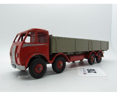 An Original Dinky #501 Foden Diesel Eight Wheel Wagon, first type red cab, chassis and hubs, fawn back, silver flash, no slit