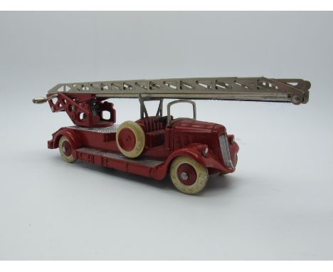 An Original French Dinky #32D Delahaye Fire Escape,  red body and ridged hubs, chromed ladder, silver details. Model very nea
